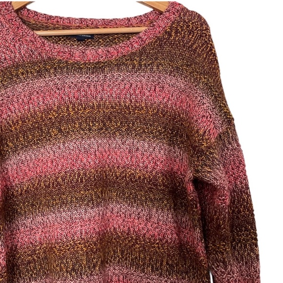 American Eagle Outfitters Sweaters - 💥 American Eagle Marled Tweed Pink & Brown Crewneck Sweater
